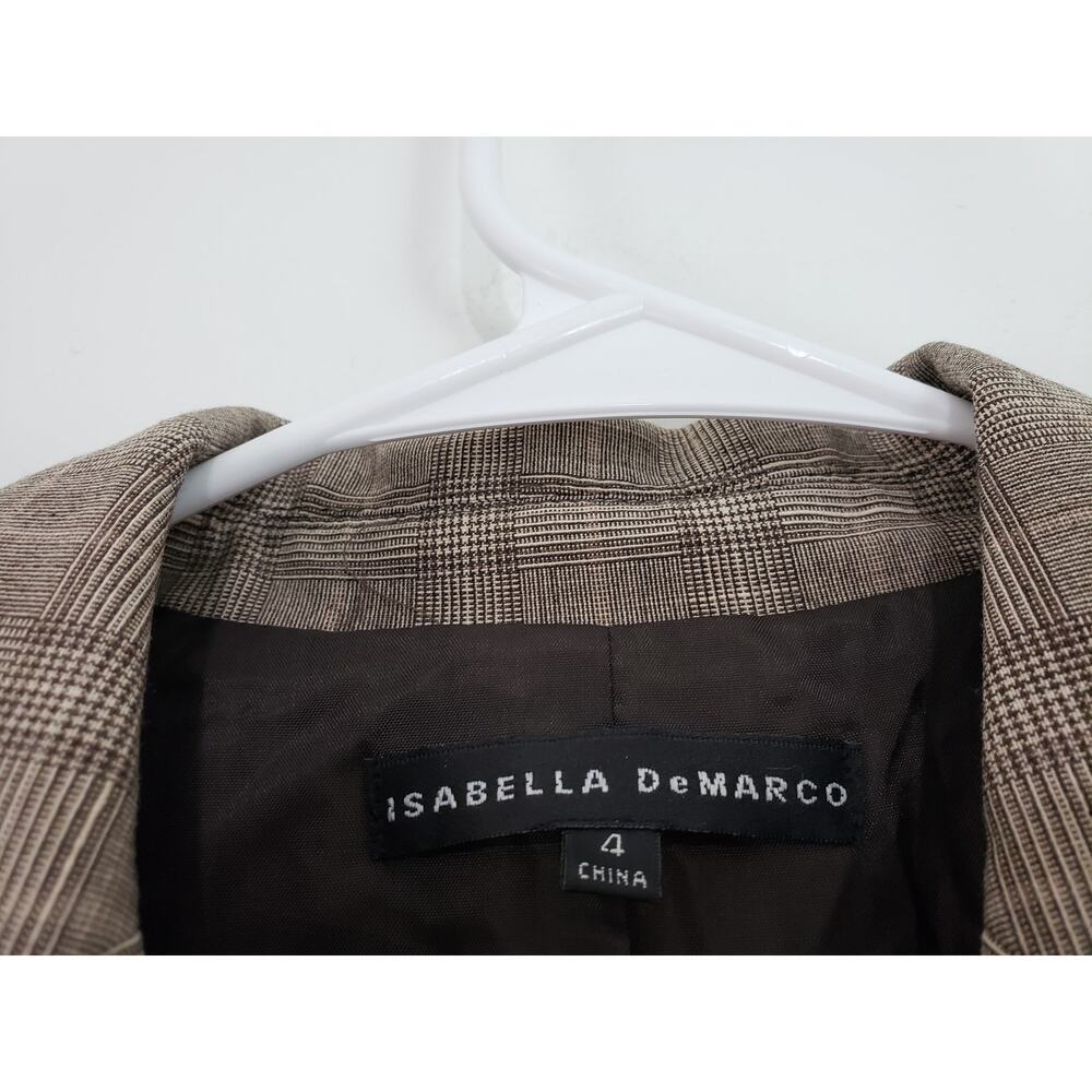 (S5) VTG Isabella De Marco Blazer Womens Size 4 Plaid Stretch Office Siren - Picture 3 of 7